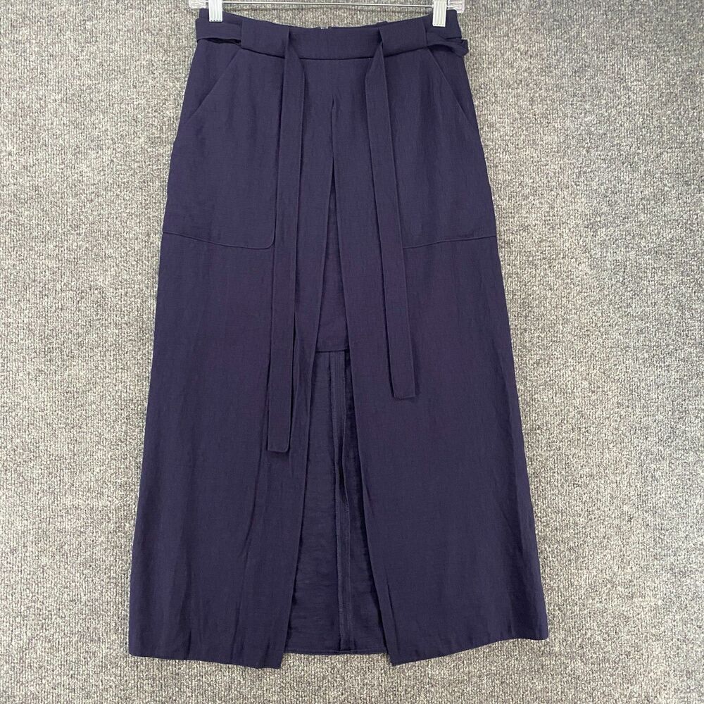 River Island Dress Womens 8 Blue High Rise Layered Hi Low Old Money Quiet Luxury